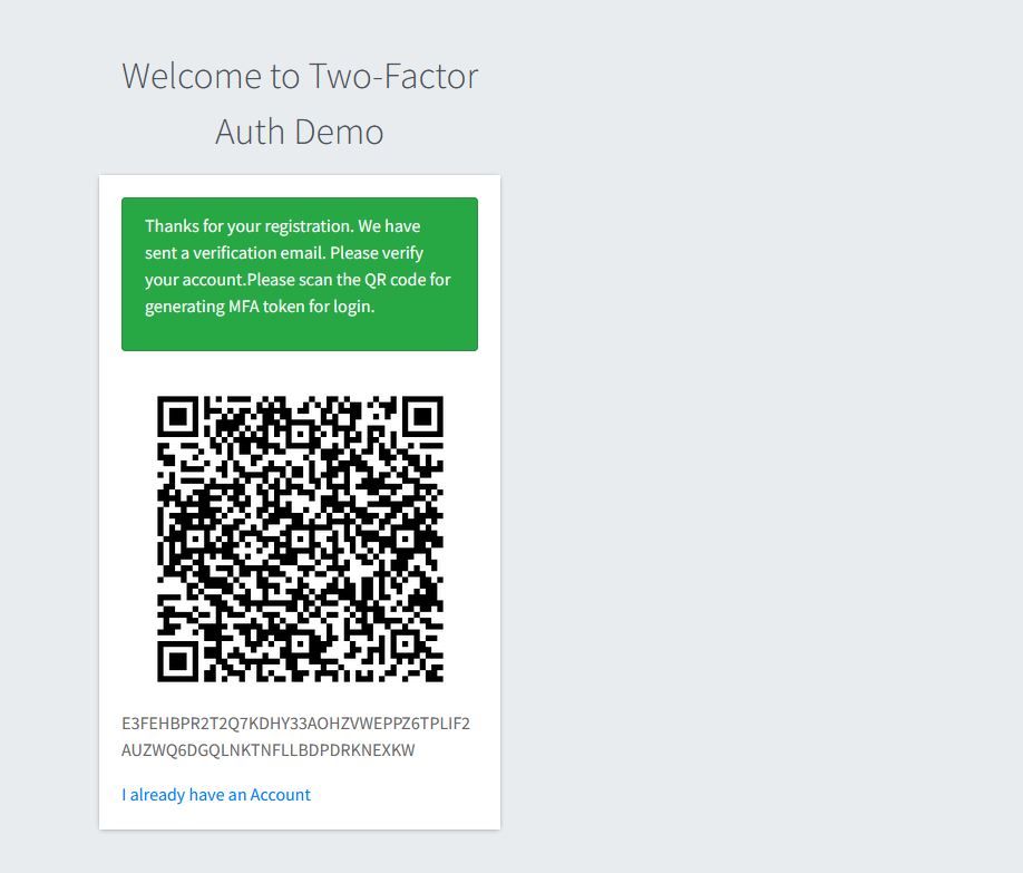 Two Factor Authentication - QR Code