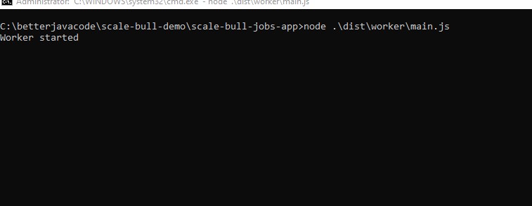 The demo of Worker running in NestJS Application
